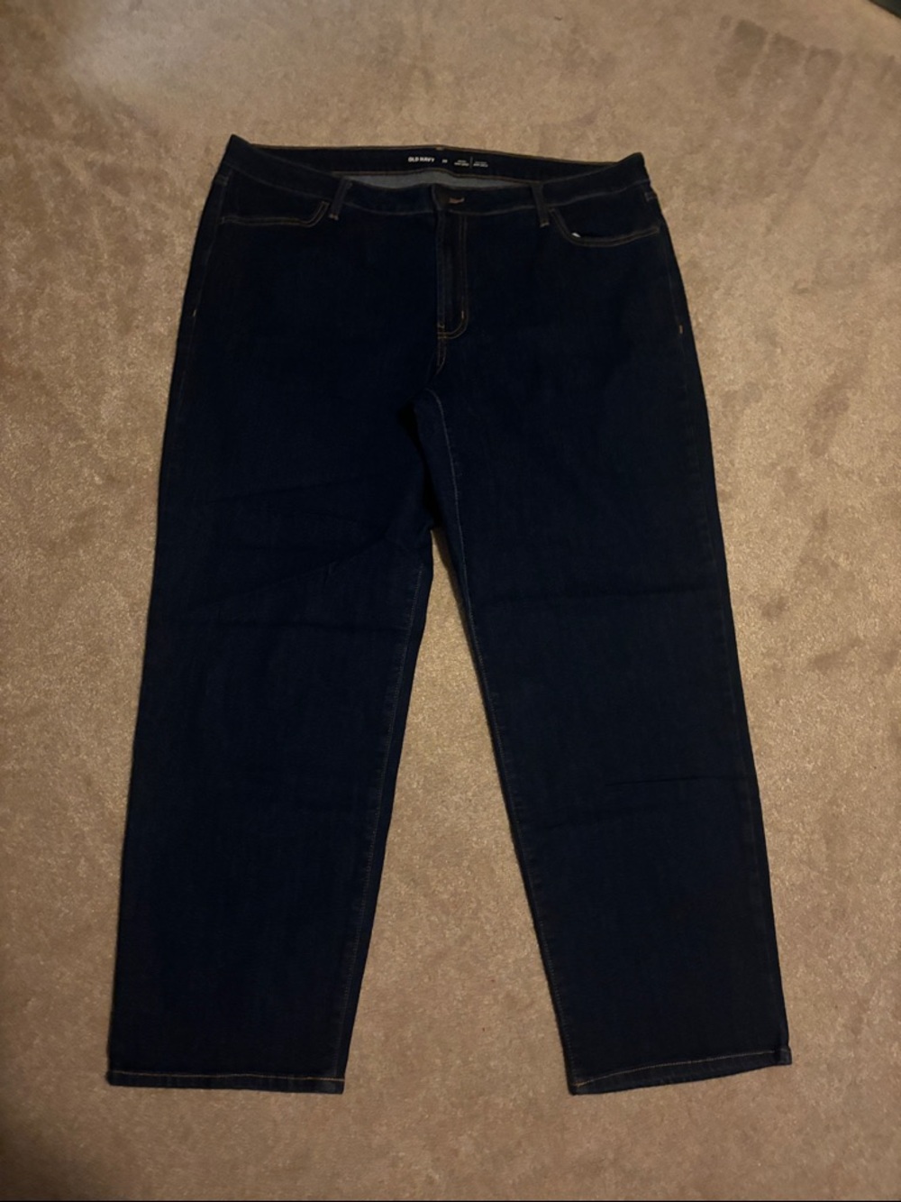 Old Navy High Rise WOW Loose Dark Indigo Straight-Leg Jeans Size 20